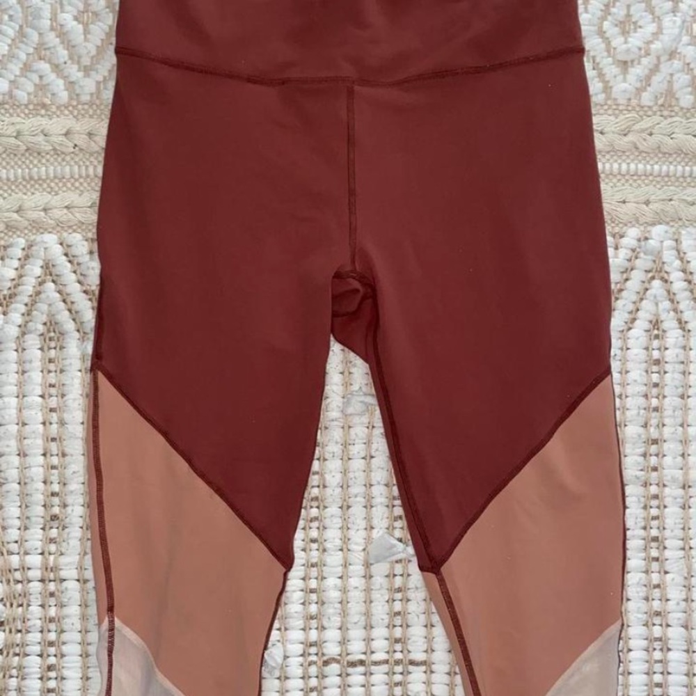 Fabletics Rust and Beige Leggings